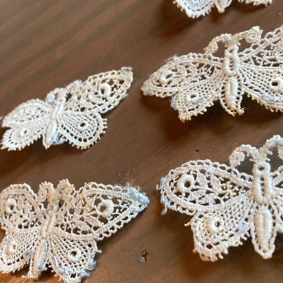 7 Gorgeous European butterfly eyelash trim baby blue appliqués. - Picture 5 of 7